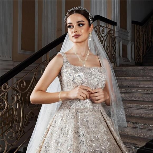 Rhinestone Wedding Jewelry Set Bridal Necklace Bracelet Earrings Prom Gift Women - Picture 4 of 8